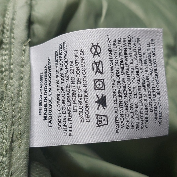 Nike Sportswear Essentials Quilted Trench Coat Jacket Olive Green Womens XL - Picture 5 of 5